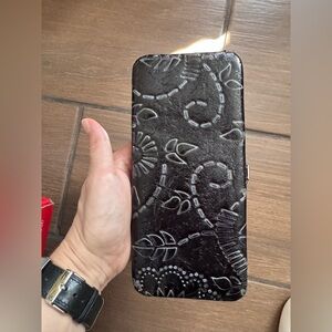 Black Floral Embossed Kristine Wallet